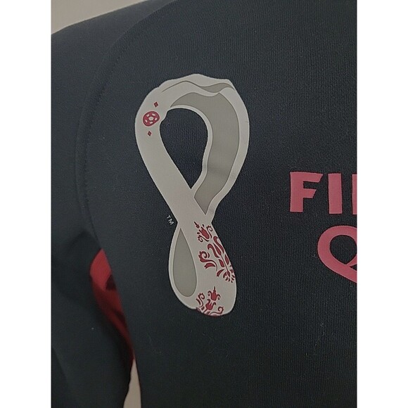 NWT Outerstuff Mens 2022 FIFA World Cup Premium Fleece Hoodie Black Red Qatar‎ M - Picture 3 of 13